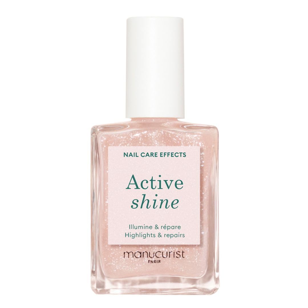 Manucurist Active Shine Illuminating & Care Nail Polish - Nail Concealer - No Lamp - Ultra-Shiny 2 in 1 Nude Gel Polish: Nail Strengthener and Growth, Highlighter & Care - Damaged Nails Repair-BrightBean Baby