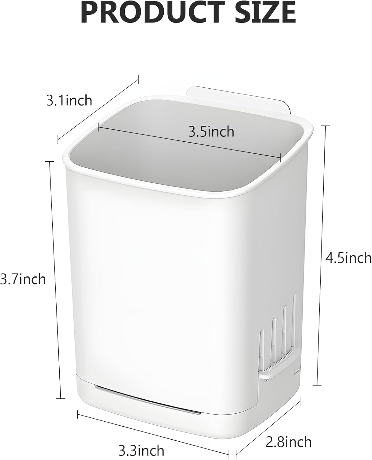 Toothbrush Holder Cup Wall Mounted Drill-Free for Bathroom Shower Electric Toothbrush Toothpaste Razor Holder Removable Waterproof Sturdy Self Draining, Tableware Holder for Kitchen(1pcs&White)-BrightBean Baby