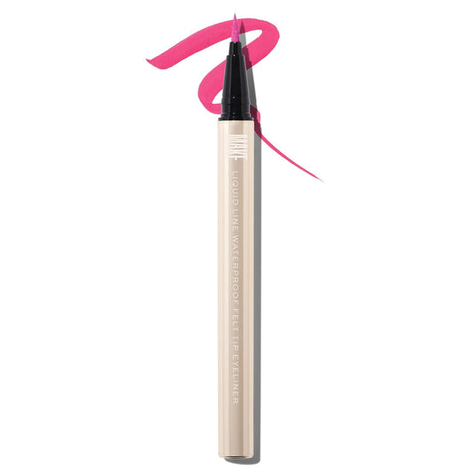 MAKE Beauty Liquid Line Waterproof Liquid Eyeliner Pen. Smudge-Proof Felt Tip for Precise Application of Lines, Wings, and Graphics. Long Lasting Eye Liner - Shade, Pink Star-BrightBean Baby