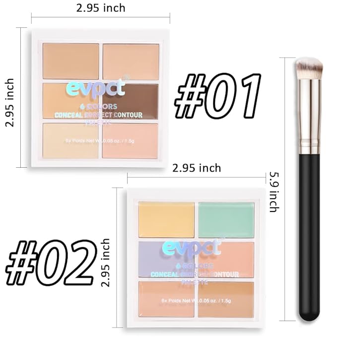 Concealer Cream Makeup Palette Color Corrector,Under Eye Brightener Concealer Dark Circle Concealer Palette,Waterproof Foundation Cream Based Makeup Palette Full Face Contour Kit for Beginners-BrightBean Baby