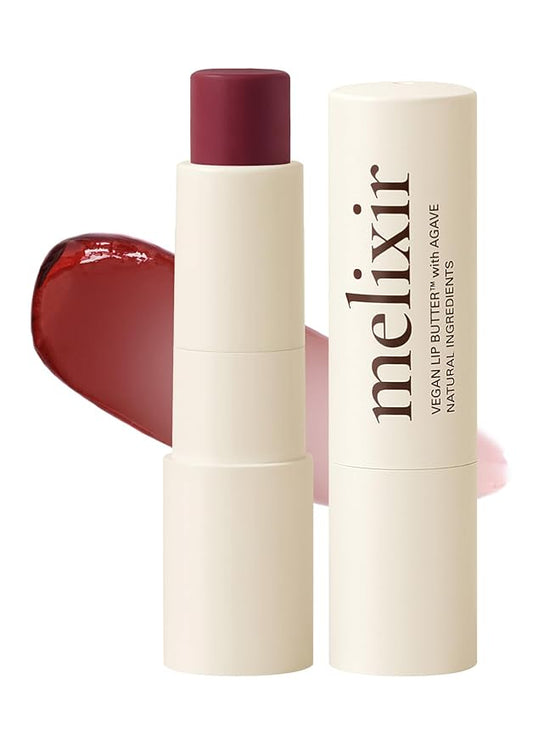Melixir Vegan Lip Butter #11 Autumn Rain (+11 more colors), Deep Nourishing Tinted Lip Balm for Dry Lips, Bee-Free, Petrolatum-Free, Plant-Based, Hydrating for Cracked & Chapped Lips, Travel Essential-BrightBean Baby