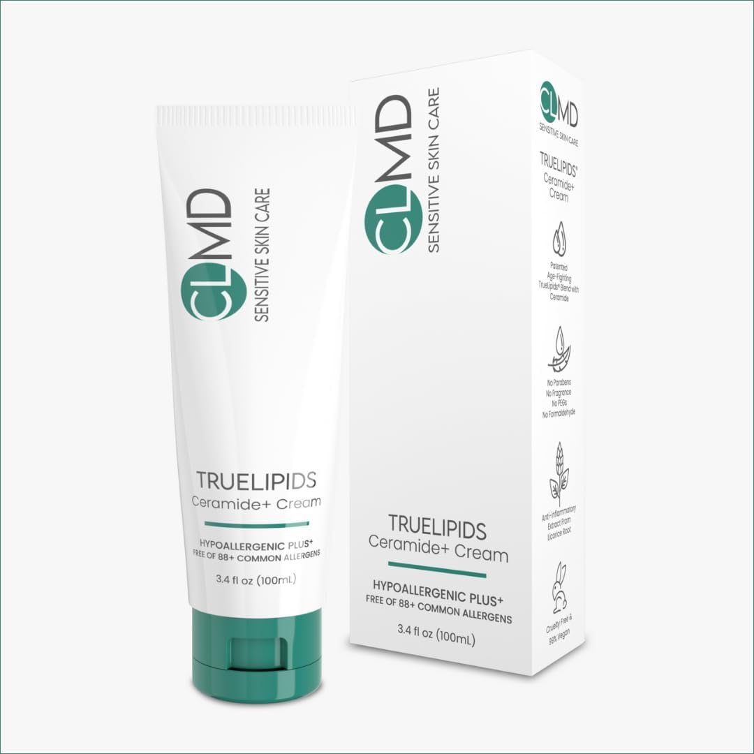 CLMD TrueLipids Ceramide+ Cream – Deep Moisturizing Barrier Support for Sensitive Skin – Hydrates and Soothes – Hypoallergenic, Nourishing, and Dermatologist-Tested – 3.4 fl oz-BrightBean Baby