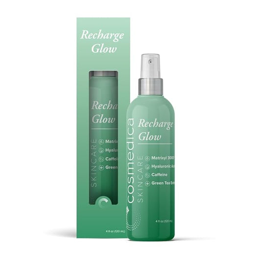 Cosmedica Skincare Recharge Glow Mist with Caffeine, Green Tea Extract, Hyaluronic Acid & Matrixyl 3000 for Energized Skin – 4 oz-BrightBean Baby