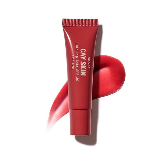 Cay Skin Isle Lip Balm SPF 30 – High Shine, Hydrating + Sheer Lip Gloss in Vanilla Brown Sugar Flavor – Formulated with Natural Ingredients for All Skin Tones – Irie Rose-BrightBean Baby