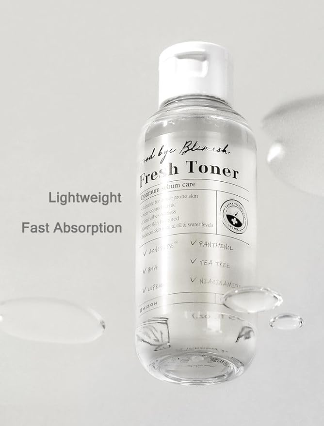 MIZON Goodbye Blemish Fresh Toner, BHA, Niacinamide for Excessive Sebum, Troubled Skin, Acne Treatment, Breakout Treatment, Korean Skincare, Acne Spot Treatment, Smooth Skin (120ml/4.05 fl. oz.)-BrightBean Baby