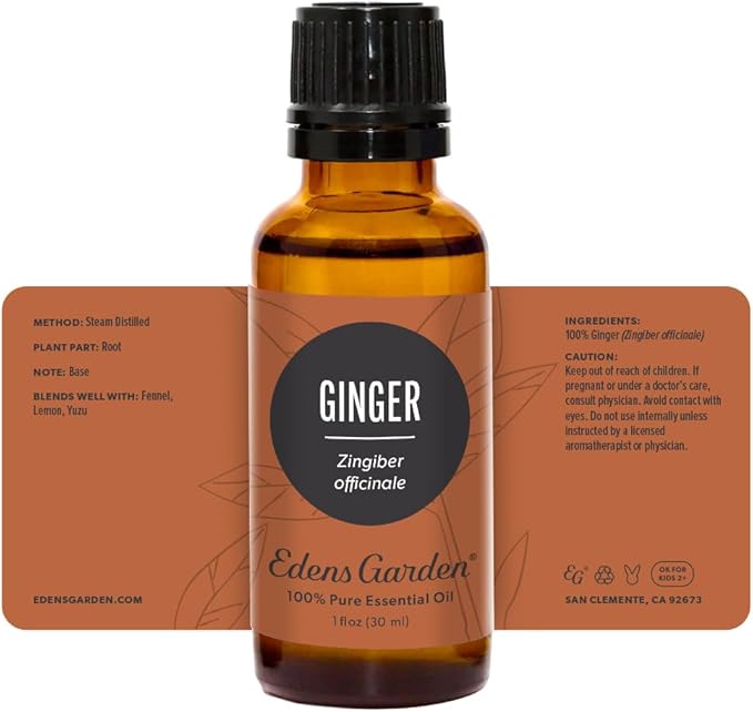 Edens Garden Ginger Essential Oil- 100% Pure Premium Grade, Undiluted, Natural, Therapeutic, Aromatherapy, The Best for Diffuser, Skin, Candle, Kid Safe 30 ml (1 fl oz)-BrightBean Baby