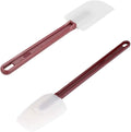 High Heat Resistant Silicone Scraper Spoon Commercial Spatula for Cooking, Rubber Spatula Set of 2, (16.5'')