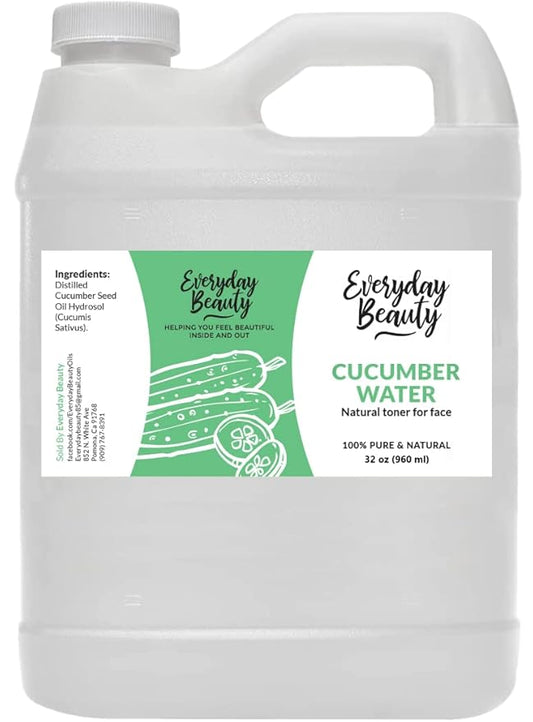 Cucumber Hydrosol Bulk - 32 oz All Natural Hydrating Spray Mist for Face and Hair - 100% All Natural Cucumber Water-BrightBean Baby