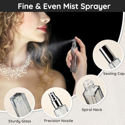 Segbeauty 10pcs Refillable Colorful Travel Perfume Bottle, 10ML Multi-color Empty Glass Atomizer, 0.34oz Portable Sprayer-BrightBean Baby