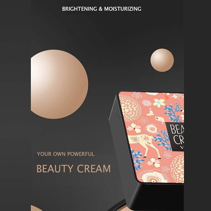 VENZEN Beauty Cream Clear Cover Natural Make Up Nourish Moisturizes Protection Professional Skin Care 2 Colors 20g (#02 Ivory)-BrightBean Baby