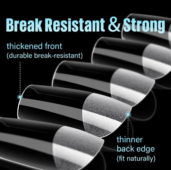 TOMICCA Short Square Nail Tips, 240Pcs Half Matte Press on Full Cover Acrylic Nails, 12 Sizes Soft Acrylic Fake Nail Tips for Nail Extension Art Home DIY Nail Salon-BrightBean Baby