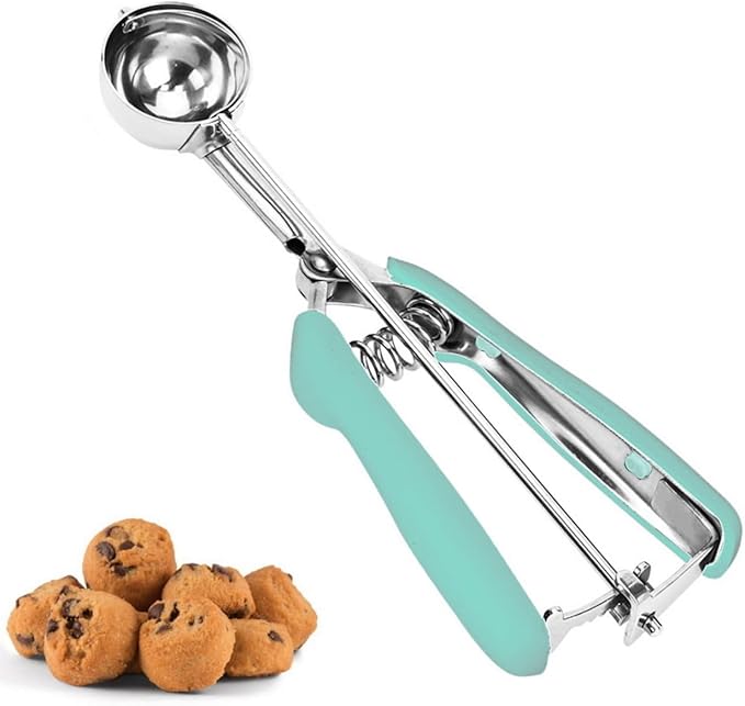 Cookie Scoop, Ice Cream Scoop, 1Tbsp/15 ml/0.5oz Cookie Scoops for Baking, 18/8 Stainless Steel Cookie Scooper for Baking, Cookie Dough Scoop with Non-slip Grip (Red)