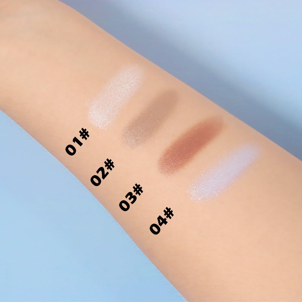 Light Blue Shimmer Single Eye Shadow Palette Makeup with Mirror,Neutral Powder Monochrome Eyeshadow for Older Women,Waterproof Long Lasting Naturing-Looking sombras para ojos-BrightBean Baby