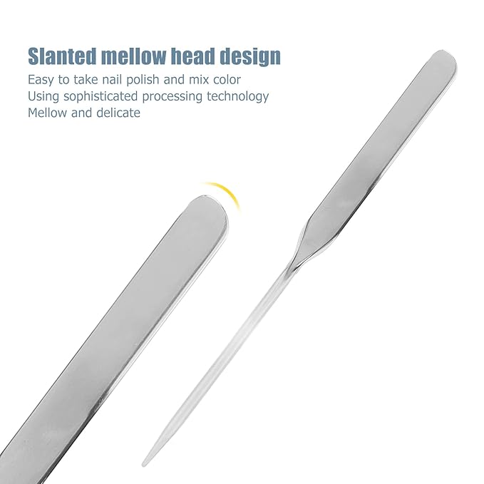 Stainless Steel Makeup Spatula, Liquid Foundation Spatula Stainless Steel Ergonomic Nail Art Stirring Tool Makeup Artist Makeup Tool-BrightBean Baby