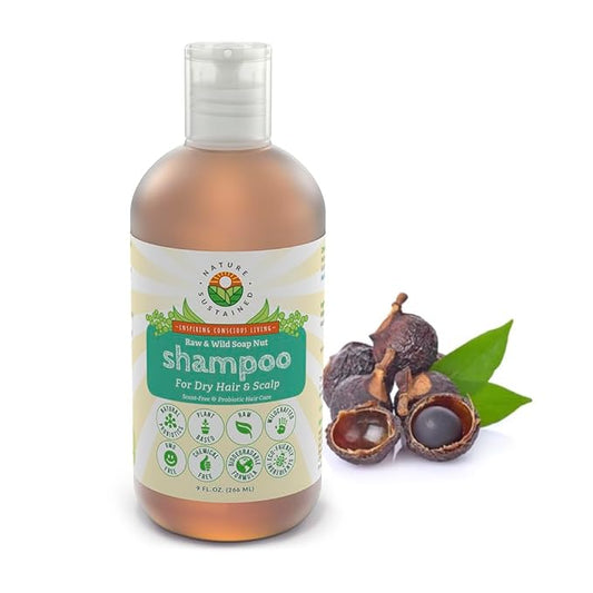 Natural Shampoo for Dry Hair & Scalp - Organic, Raw & Wildcrafted w/Probiotics, Hypoallergenic, Hydrating Shampoo - 9 Oz-BrightBean Baby