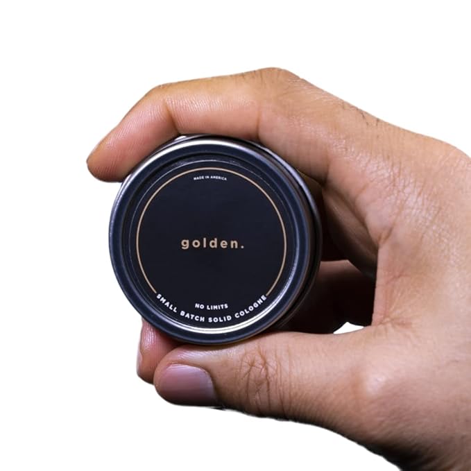Golden Grooming Co. Solid Cologne - Travel-Sized Concentrated Balm - Solid Perfume with Subtler Scent and Long-Lasting Fragrance - For Men of Color - 1 oz Tin-BrightBean Baby
