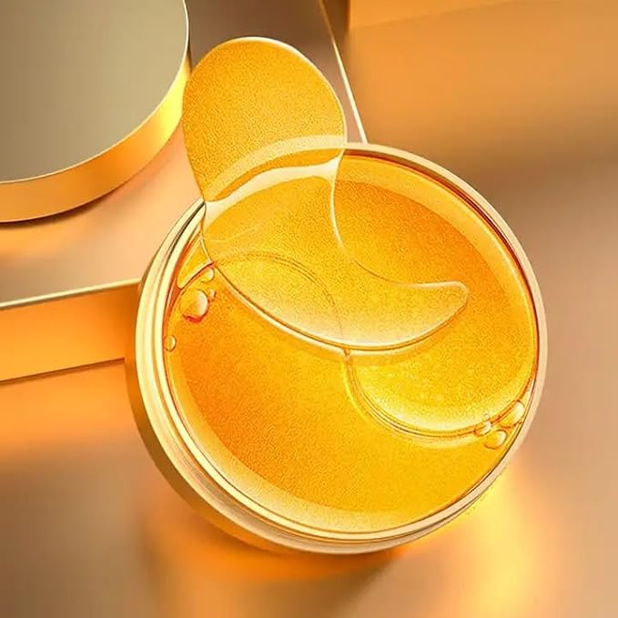 Golden 24K Radiant Under Eye Gel Mask (30 Pairs) Rejuvenating, Hydrating, Moisturizing Therapy for Under Eye Wrinkles, Dark Circles, Puffy Eyes, Refreshing, Revitalizing, Travel-BrightBean Baby