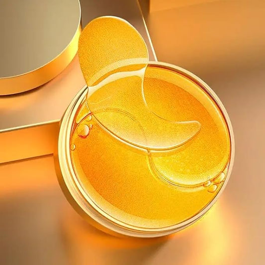 Golden 24K Radiant Under Eye Gel Mask (30 Pairs) Rejuvenating, Hydrating, Moisturizing Therapy for Under Eye Wrinkles, Dark Circles, Puffy Eyes, Refreshing, Revitalizing, Travel-BrightBean Baby