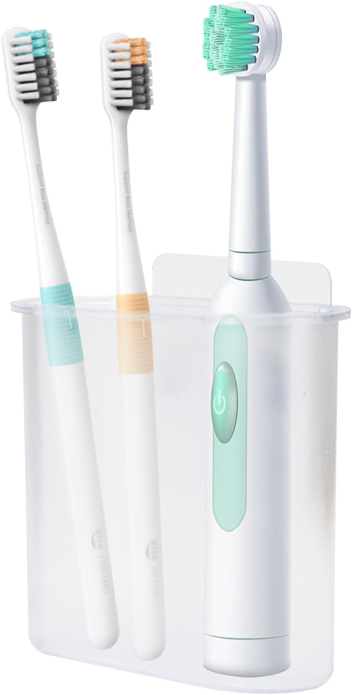 Toothbrush Holders Wall Mounted, Self Adhesive Tooth Brush Holder for Bathroom Electric Toothbrush Toothpaste Razor Bathroom Accessories(Clear)-BrightBean Baby