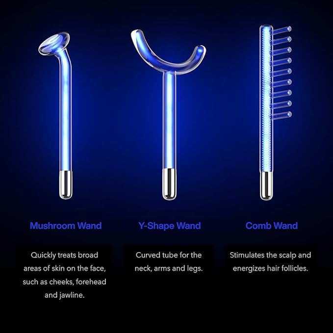 NuDerma Clinical Skin Therapy Wand - Portable Skin Therapy Machine w 6 Fusion Neon + Argon Wands – Anti Aging - Clarifying - Skin Tightening & Radiance - Wrinkle Reducing-BrightBean Baby