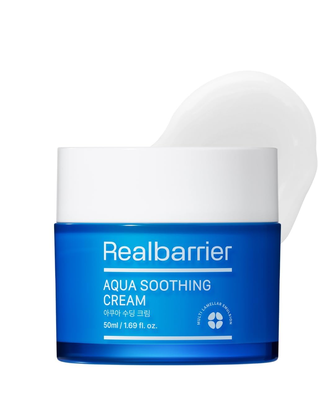 Real Barrier Aqua Soothing Cream 1.7 Fl.Oz. 50ml Hyaluronic Acid Facial Cream| Redness Relief Face Cream for Sensitive Skin | Face Moisturizer for Dry Skin| Calming Chamomile Extract| Korean Skincare-BrightBean Baby