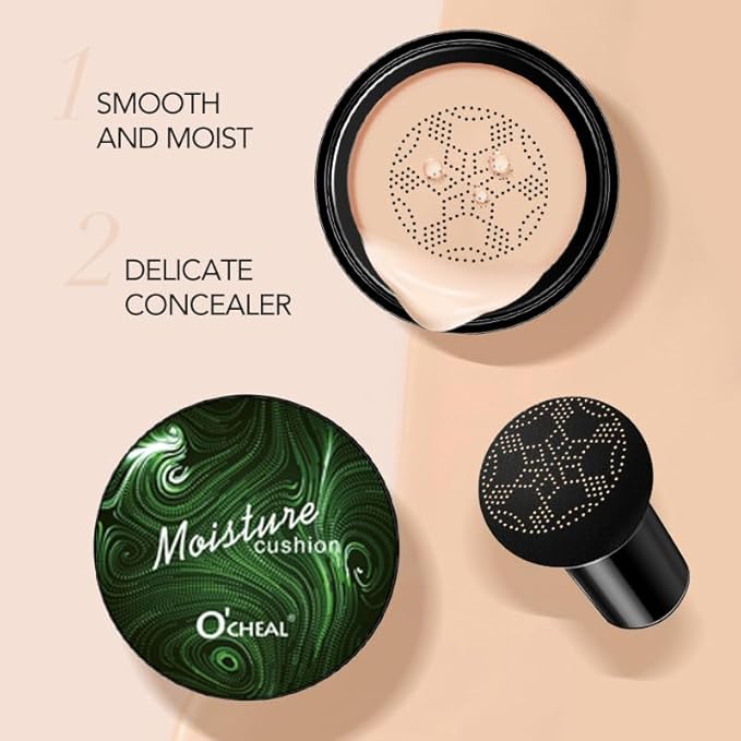 Mushroom Head Air Cushion BB Cream Foundation Cream for Face Makeup Concealer Cushion for Face Comestics Make Up Cushion Compact Natural-BrightBean Baby
