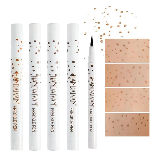 AKARY 4 Colors Freckle Pen Professional Lifelike Face Concealer Point Out Natural Waterproof Longlasting Soft Artificial Freckles Fine Makeup Freckle Pen Life Face Decoration (01+02+03+04)-BrightBean Baby