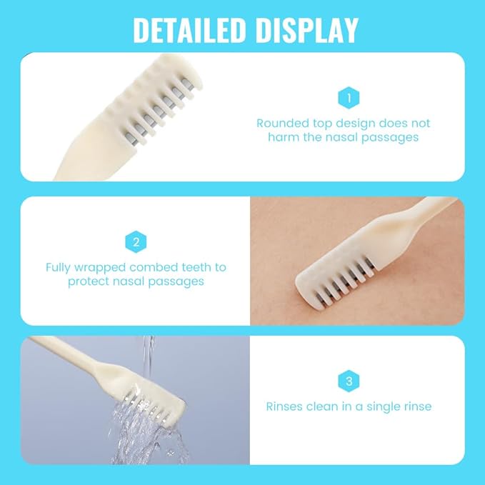 Nasal Hair Cutter, 2025 Upgraded Double Sided Noses Hairs Knife, 360° Rotating Portable Manual Nose Hair Trimmer, Noses Hairs Remover for Women Men Travel Essentials (Pink, 12 Pcs)-BrightBean Baby