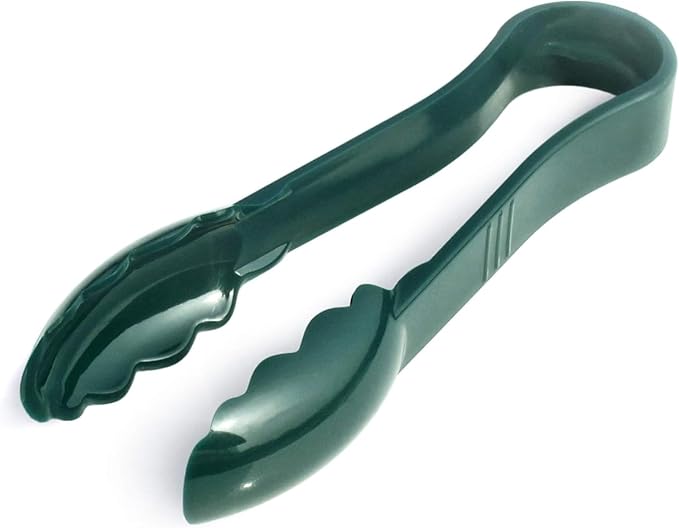 New Star Foodservice 35711 Utility Tong, High Heat Plastic, Scalloped, 6 inch, Set of 12, Green