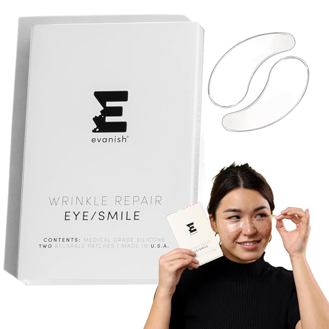 Wrinkle Repair Eyes and Smile - Hydrating Under Eye Patches for Puffy Eyes and Fine Lines - Reusable Silicone Gel Masks - Anti-Wrinkle Treatment, USA Made (2 Count)-BrightBean Baby