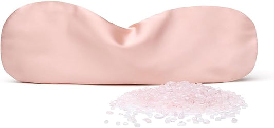 Natural Rose Quartz Weighted Eye Pillow for Relaxation, Sleeping, Yoga, SPA and Travelling, Cooling Eye Pillow, Reusable and Good Relaxation Gift for Women(Rose Quartz)-BrightBean Baby
