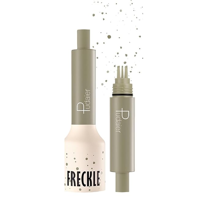 Freckle Stamp,Faux Freckle Stamp,Quick Dry Fake Freckles Pen,Waterproof Long Lasting Natural Vivid Faux Freckles Pen,Get Sun-Kissed Stars Makeup in One Press,5-Dot Design,02.Wasabi Soda.-BrightBean Baby