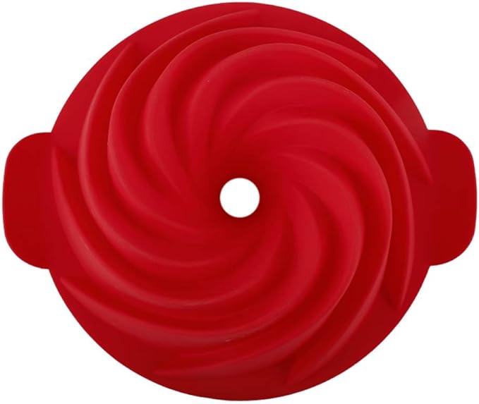 Silicone Fluted Pan Jello Mold Gelatin Molds Non-stick Baking Mold with Sturdy Handle Perfect for Cake, Jello, Mousse,Bread 9 inch