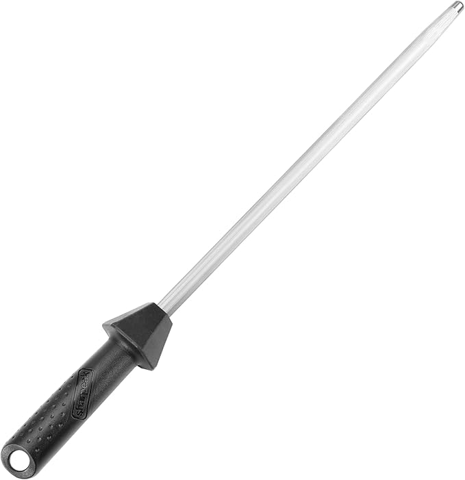 (a brand of SHARPAL) 108S 17.5-Inch/Rod L. 12-Inch Sharpening Steel Knife Sharpener Rod with Built-in Angle Guides Kitchen Knives Honer Knife Steel Honing Rod Chaira Para Cuchillos HRC 65