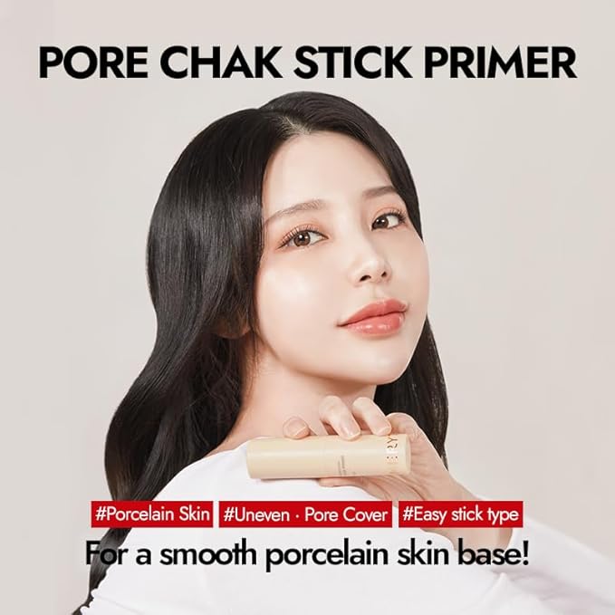 MERYTHOD PORE-CHAK Stick Primer Erasing Mattifying Hard Primer Stick, Filttered Effect, Easy Stick Type, Uneven&Pore Cover 0.4oz-BrightBean Baby