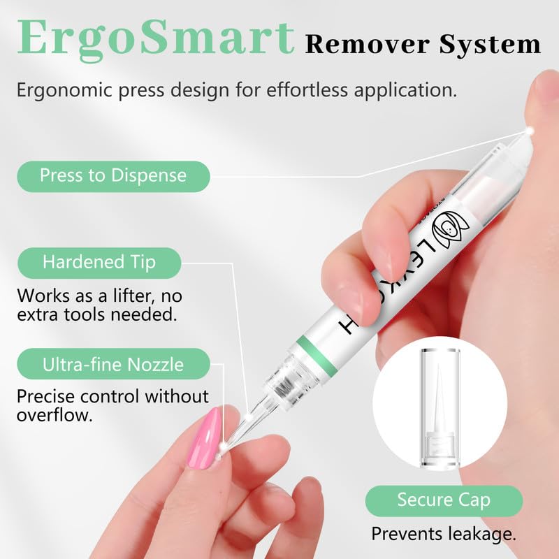 Nail Glue Remover for Press on Nails, 2025 Upgraded 2 In 1 Stick & Remover Pen Design, Not for Gel Polish Base Coat, Quick Gentle Removal Fake Nail Tips Press Ons, 2pcs*5ml-BrightBean Baby