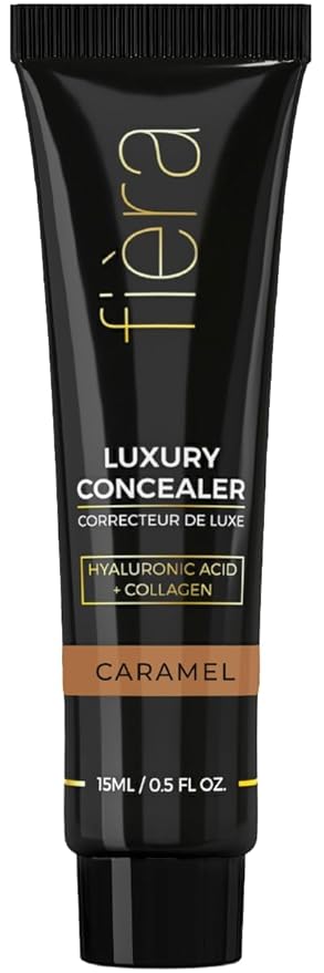 Fièra Luxury Concealer with Anti-Aging - All Day Coverage for Dark Circles, Fine Lines, Wrinkles & Spots - Caramel, 0.5 Ounce-BrightBean Baby