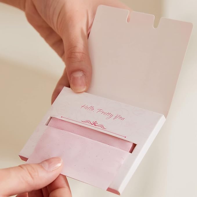 Makeup Mirror with Facial Oil Blotting Paper Sheets – 100 Counts, Silver Compact Folding Cosmetic Travel Mirror Pack (Rose)-BrightBean Baby