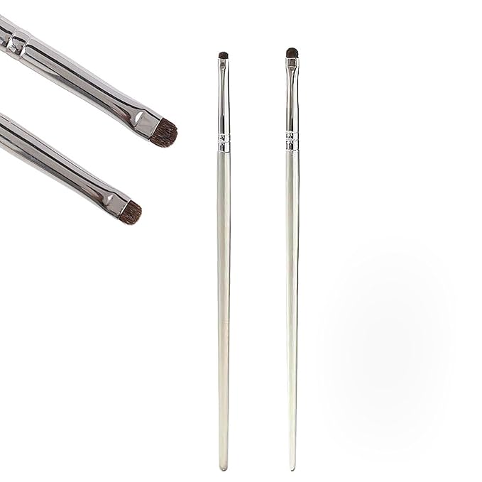 Mini Smudge Brush for Eyeliner,2 PCS Small Smudge Brush for Precision Eyeshadow and Eyeliner,Eyeliner Brush for Powder Gel Cream Liquid Concealer,Eye Makeup Brush Set-BrightBean Baby