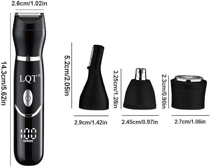 Electric Bikini Trimmer for Women,Led Power Display Removal for Body Nose Hair Trimmer Face Shavers Eyebrow Legs Armpit Bikini Area Pubic Underarms Rechargeable Portable 4 in 1 Womens Razors Set-BrightBean Baby