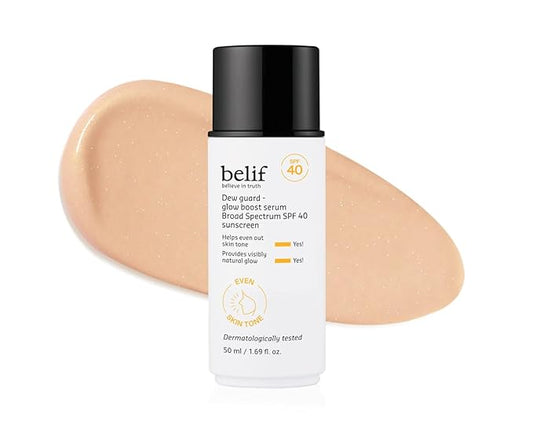 belif Dew Guard Vitamin C Glow Tint SPF 40 - Niacinamide, Hyaluronic Acid, Glow Booster + Serum + UVA/UVB Protection, Korean Tinted Mositurizer, 1.69 fl. oz-BrightBean Baby