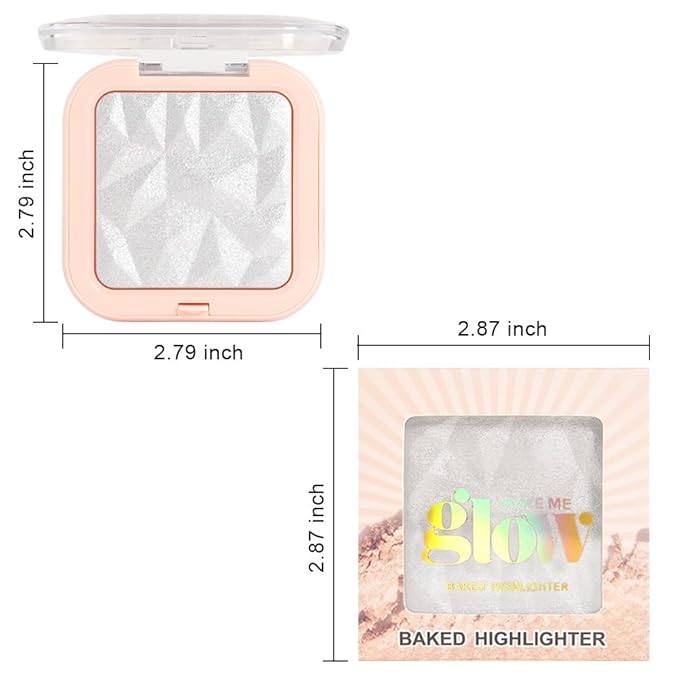 evpct Pearl White Silver Face Highlighter Makeup Shimmer Glitter Diamond Sparkly Highlighters Makeup Palette Powder for Face Body Cheek Skin iluminadores iluminador de jos maquillaje luminizers E01-BrightBean Baby