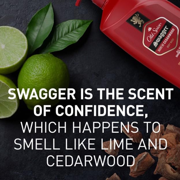 Old Spice Swagger Scent of Confidence, Body Wash for Men, 24 fl oz (Pack of 4)-BrightBean Baby