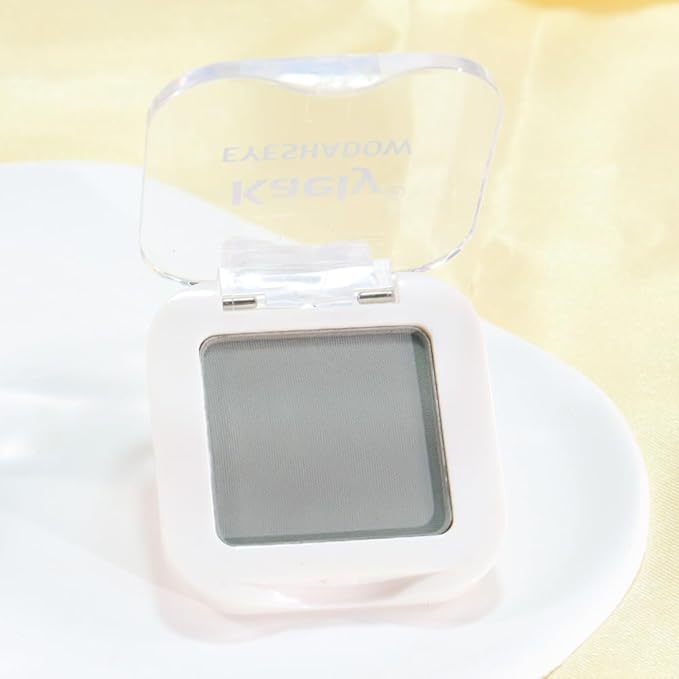 evpct Matte Grey Eyeshadow Singles, Smoky Gray Grey Dusty blue Cream Single Matte Eye Shadow Palette Makeup for Older Women, High Pigment Waterproof Monochrome Mini Eyeshadow Palette, sombra de ojos-BrightBean Baby