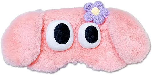 PERFECTSIGHT Dog Sleep Eye Masks, Cute Plush Sleep Eye Cover Lightweight Adjustable Eyeshade Faux Fur Mask Cover for Women Men Kids Sleep Travel Nap, Pink Puppy-BrightBean Baby