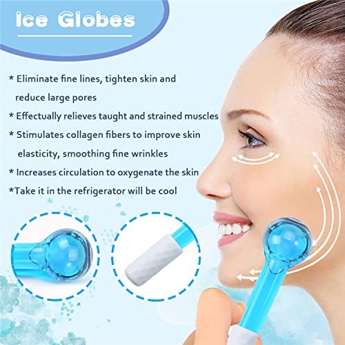 ICE GLOBES SMALL BALLS for Eyes, 2 PCS Blue Facial Globes for Massage Tool, Facial Roller Cold Skin Massagers, Tighten Skin, Reduce Puffiness and Dark Circles, Enhance Circulation-BrightBean Baby