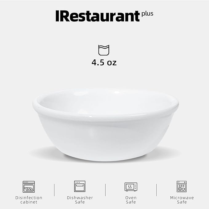 Stoneware Narrow Rim Commercial Grade Dinnerware, Bright White Fruit 4.5oz, Case of 36