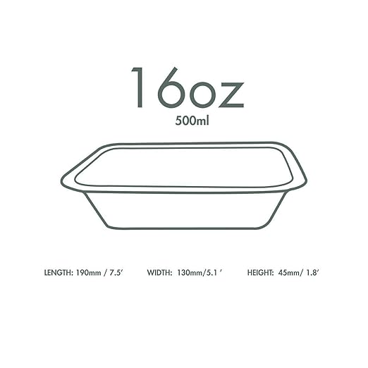 Vegware Compostable 16oz Molded Fiber To Go Containers, Case of 600, Nourish, No-Added PFAS, Reuseable, Bagasse, Meal Prep Food Storage, Suitable for Hot or Cold Food, Choice of Size 3 Lids & Bases