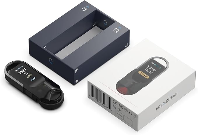 HOZO NeoRulerGO Digital Tape Measure with Laser, Smart Rechargeable Measuring Tool for Flat, Curved, Odd Shapes | Bluetooth App | Pocket Size | Cool Gadgets for Dad, Men, Husband