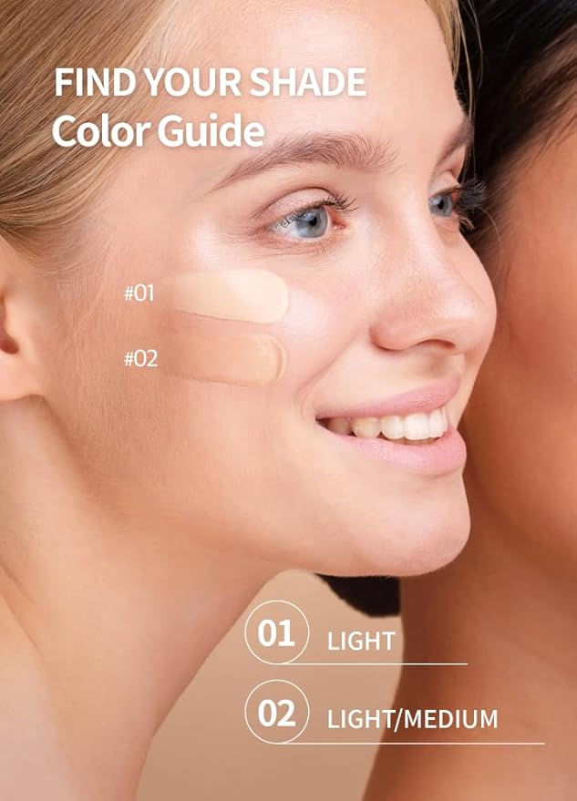 Mesh tight up cushion foundation 01, light beige, Korean compact foundation, natural coverage, glow, sweat proof makeup, long lasting, all skin type-BrightBean Baby